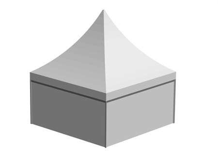 Topptält utan golv, 3x3x2,3m